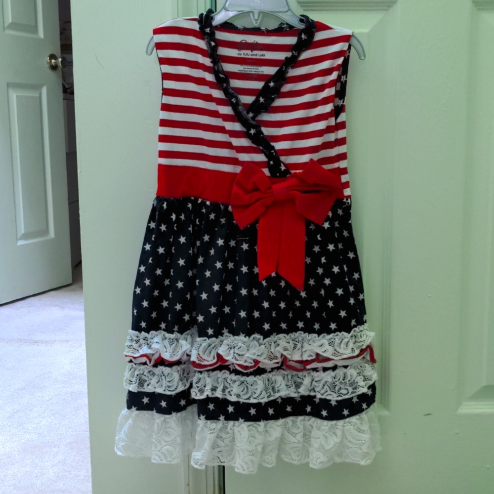 Ruffles by Tutu and Lulu flag dress sz 6-7Y